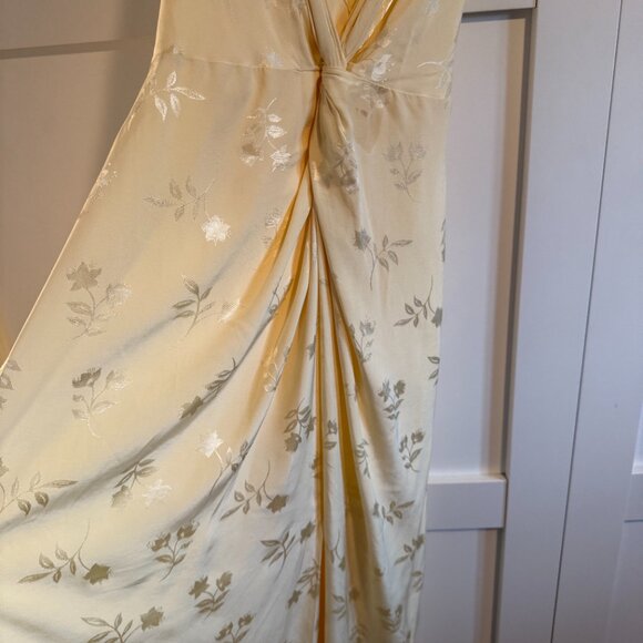 Monsoon Karlie Knot Front Jacquard Dress Yellow, size 6 - Picture 7 of 10